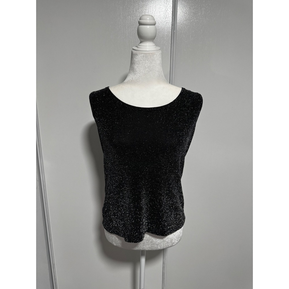 Vintage Ronnie Nicole size Small Sleeveless Black Tank Top‎ Shimmery Sparkle